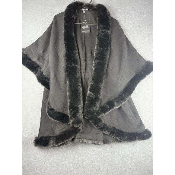 Boston Proper Sweaters - NWT Boston Proper M/L Faux Fur Trim Cardigan Vest Boho Romantic Chic